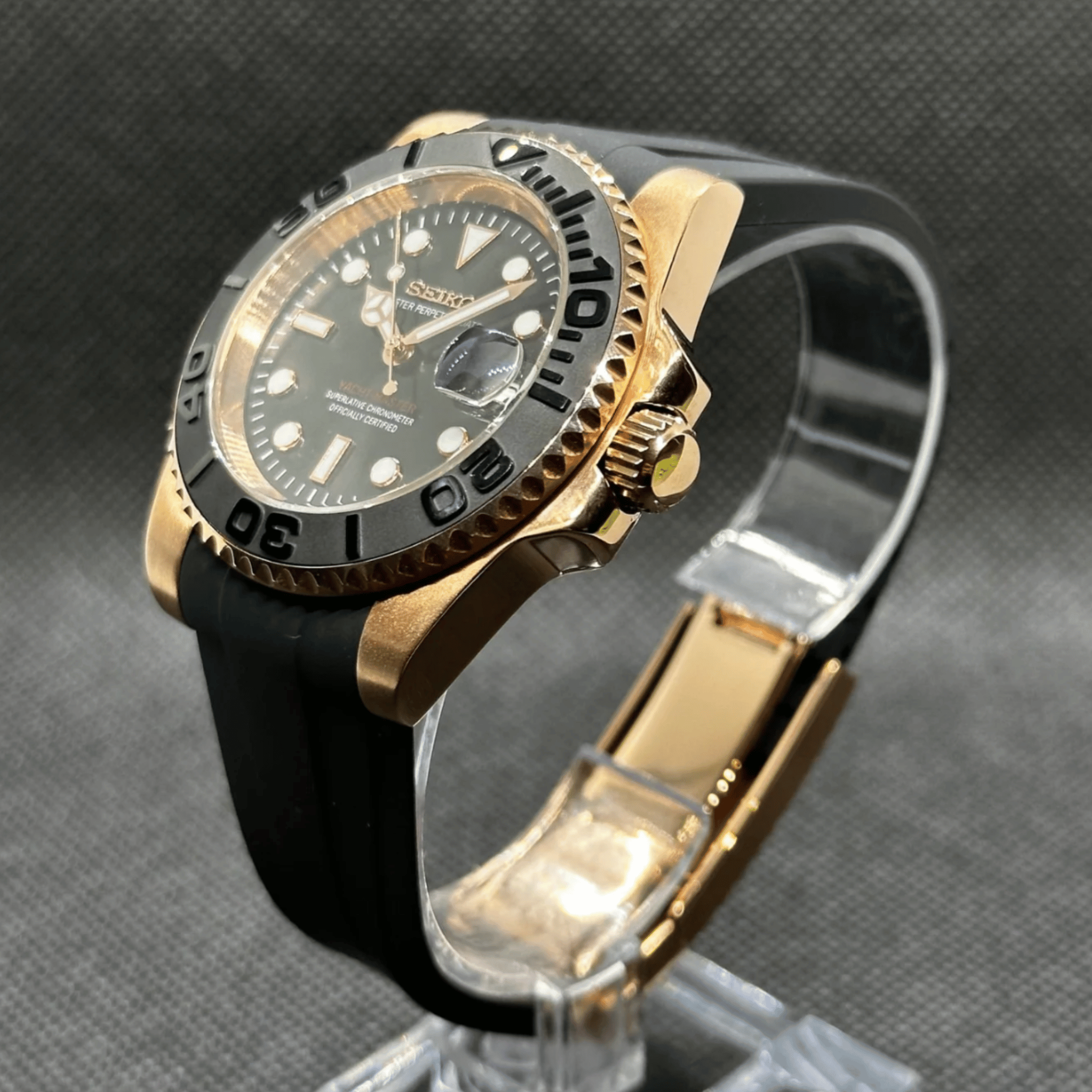 SEIKO MOD YACHTMASTER | ROSE GOLD BLACK
