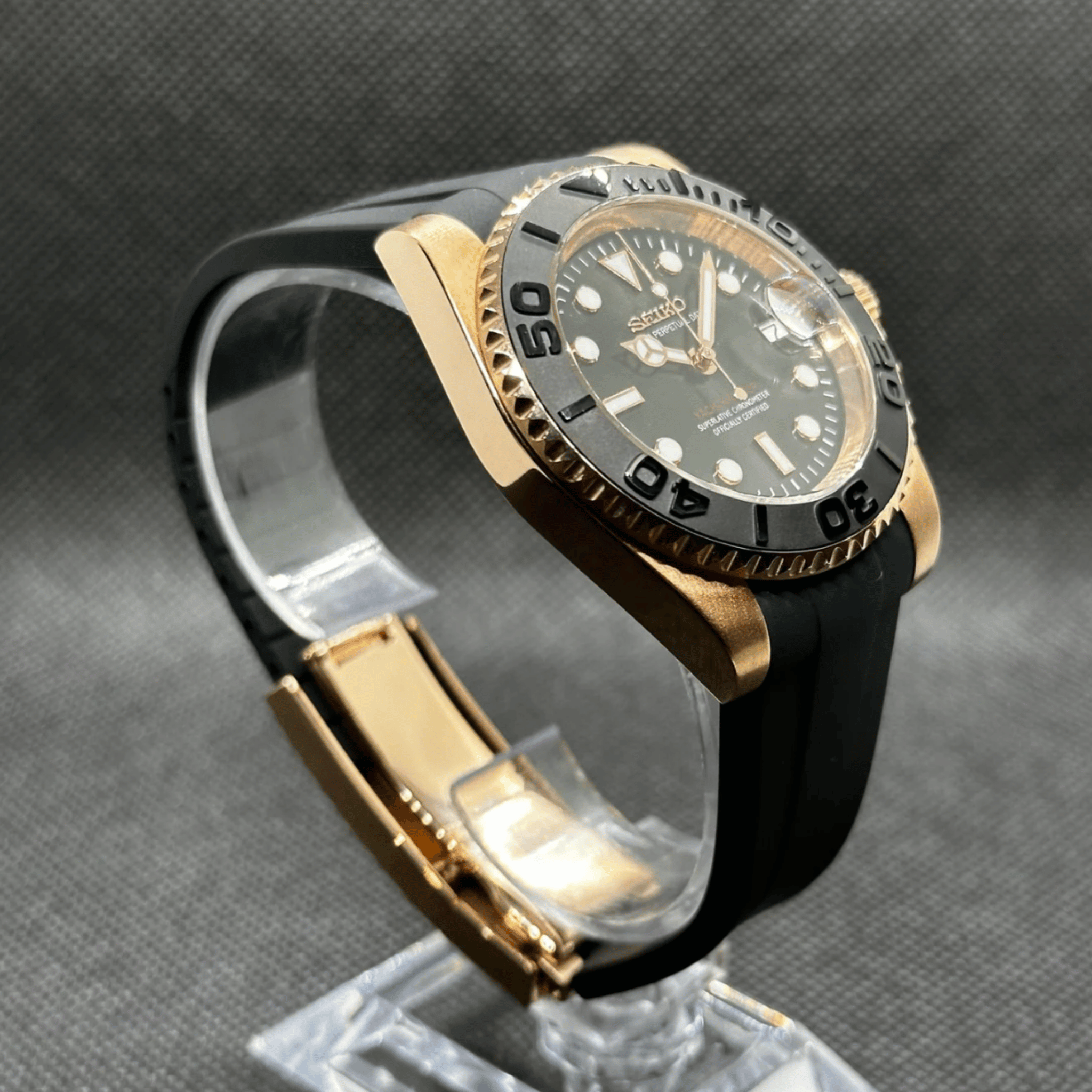 SEIKO MOD YACHTMASTER | ROSE GOLD BLACK