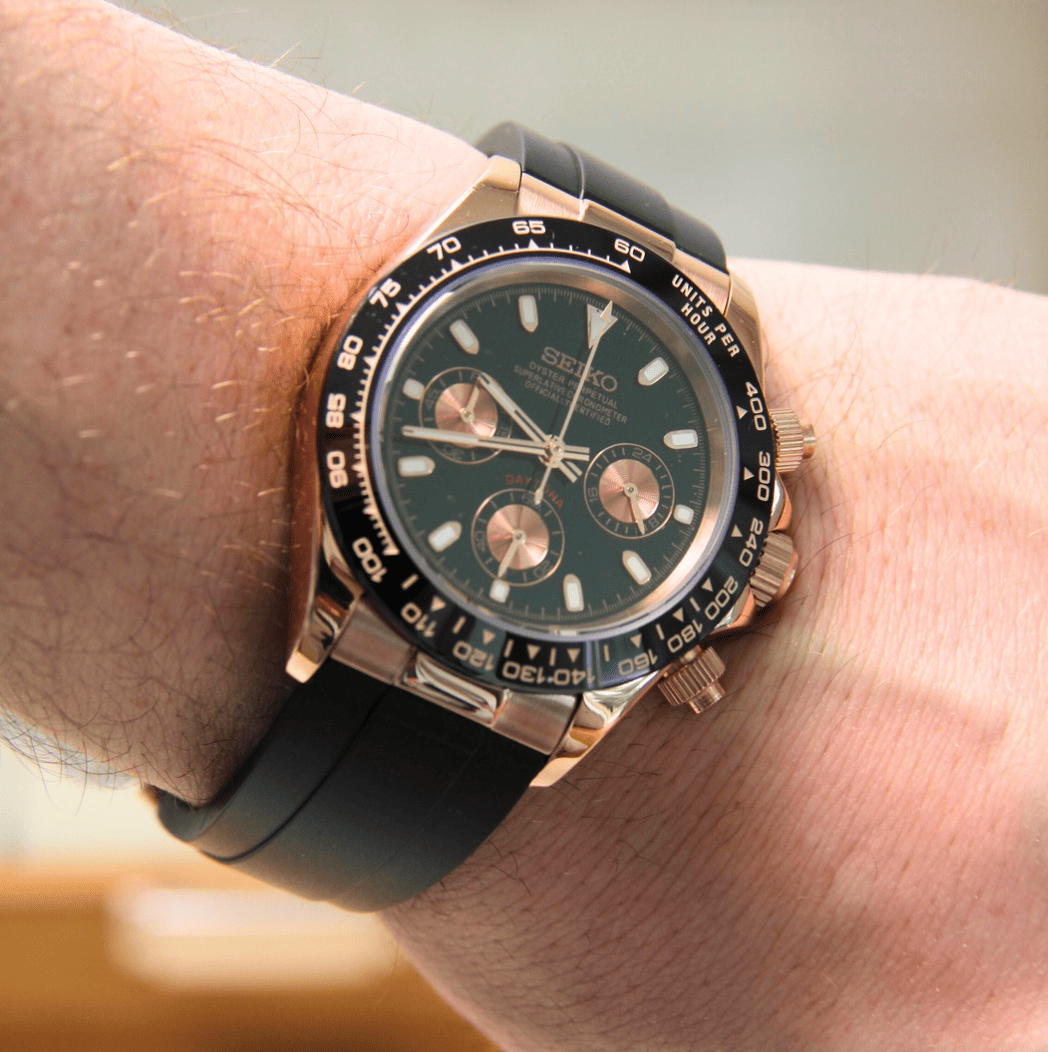 SEIKO MOD DAYTONA | VK63 OYSTERFLEX ROSE GOLD