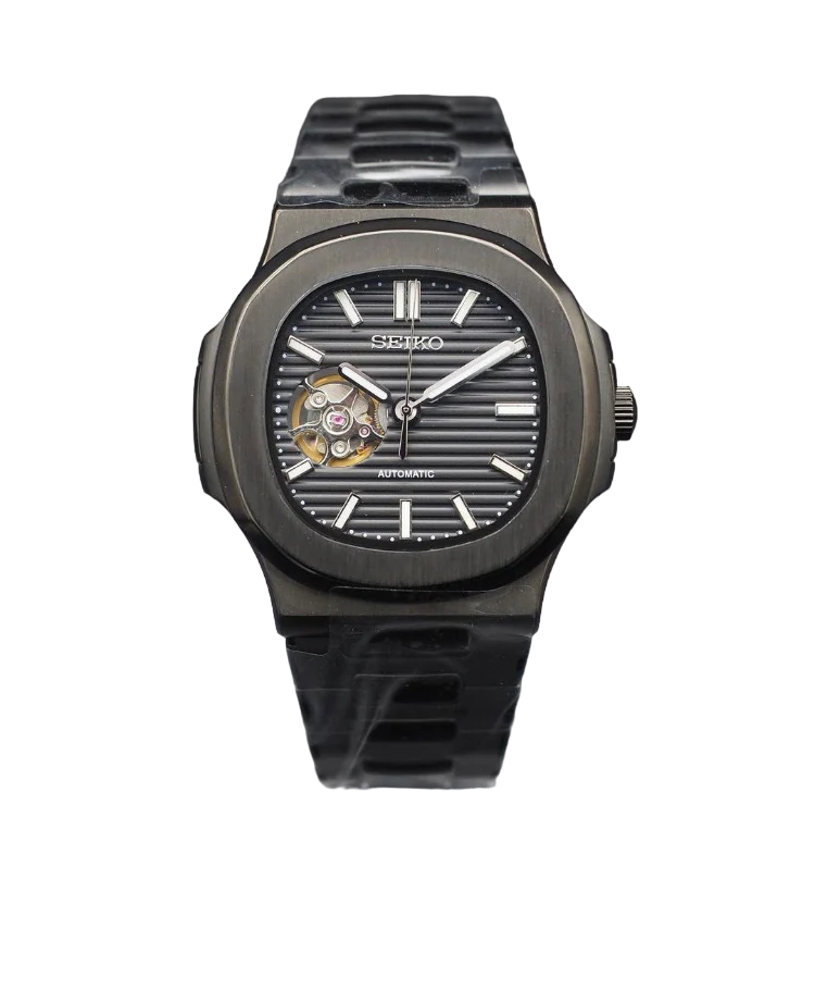 SEIKO MOD NAUTILUS | BLACK SKELETON