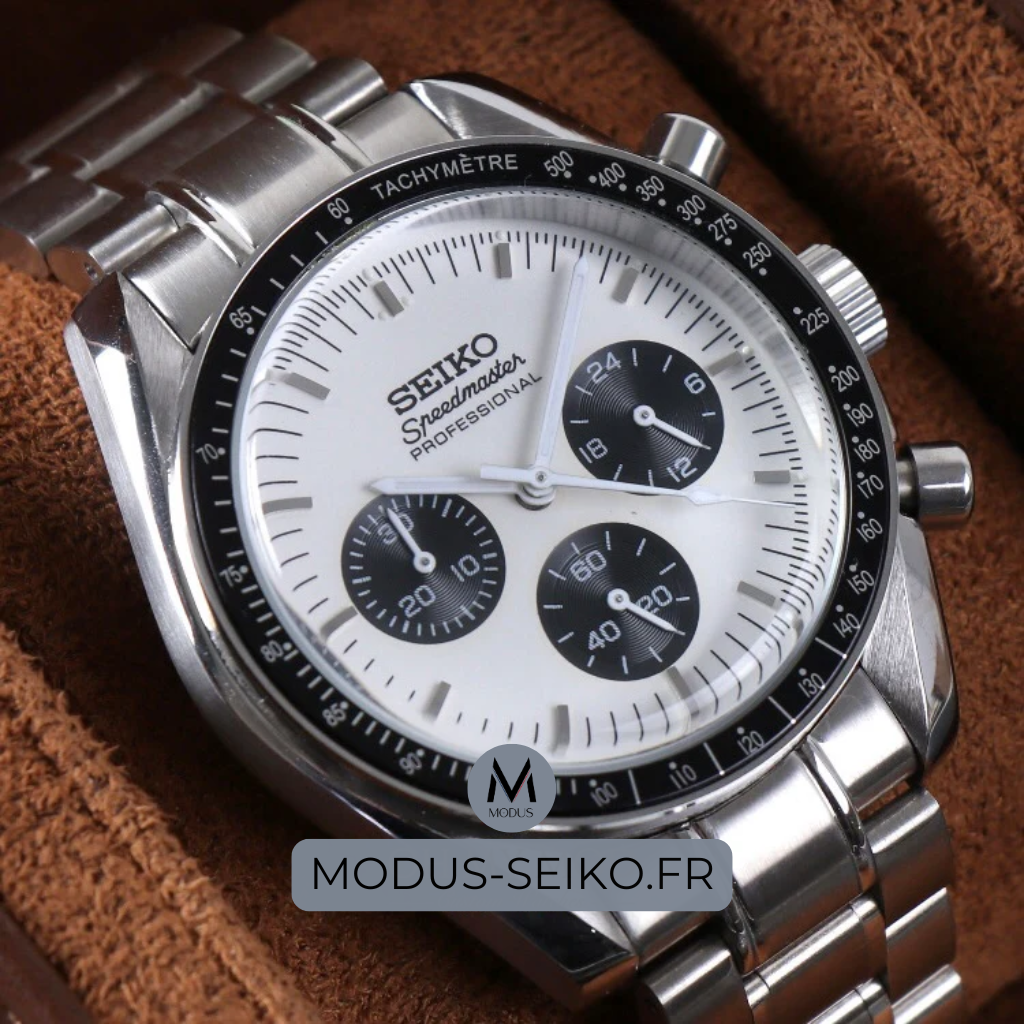 SEIKO MOD SPEEDMASTER | MOONWATCH BLACK WHITE