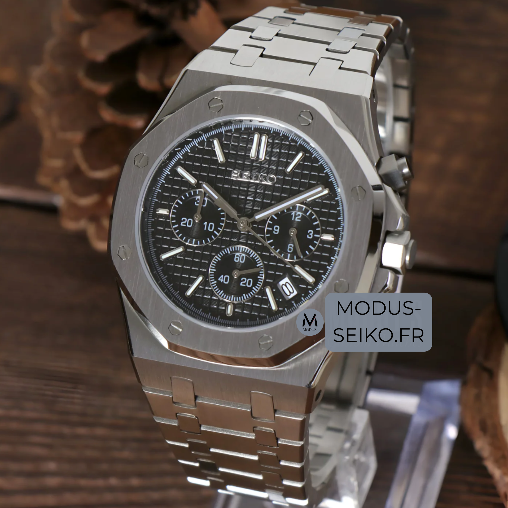 SEIKO MOD ROYAL OAK | CHRONOS BLACK