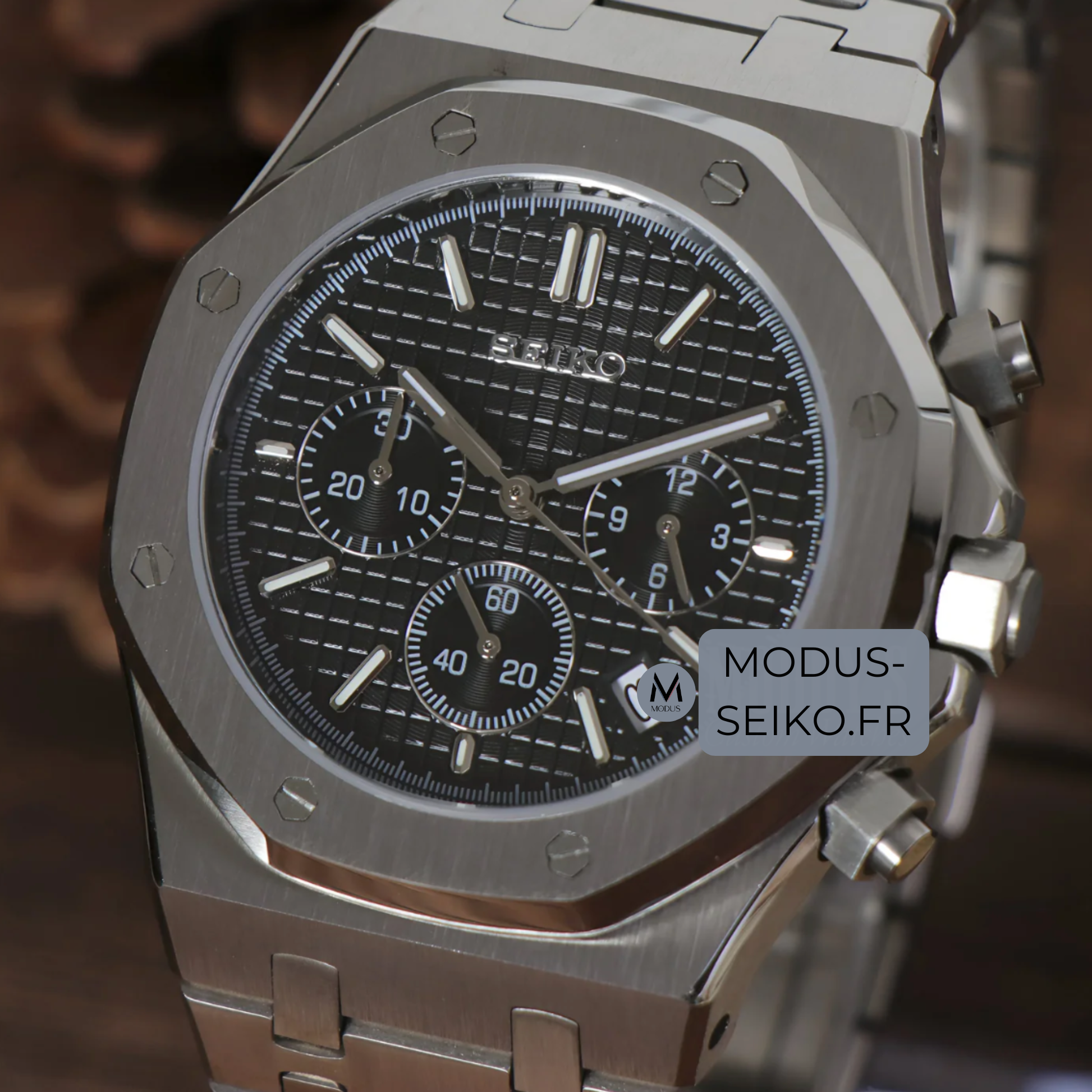 SEIKO MOD ROYAL OAK | CHRONOS BLACK