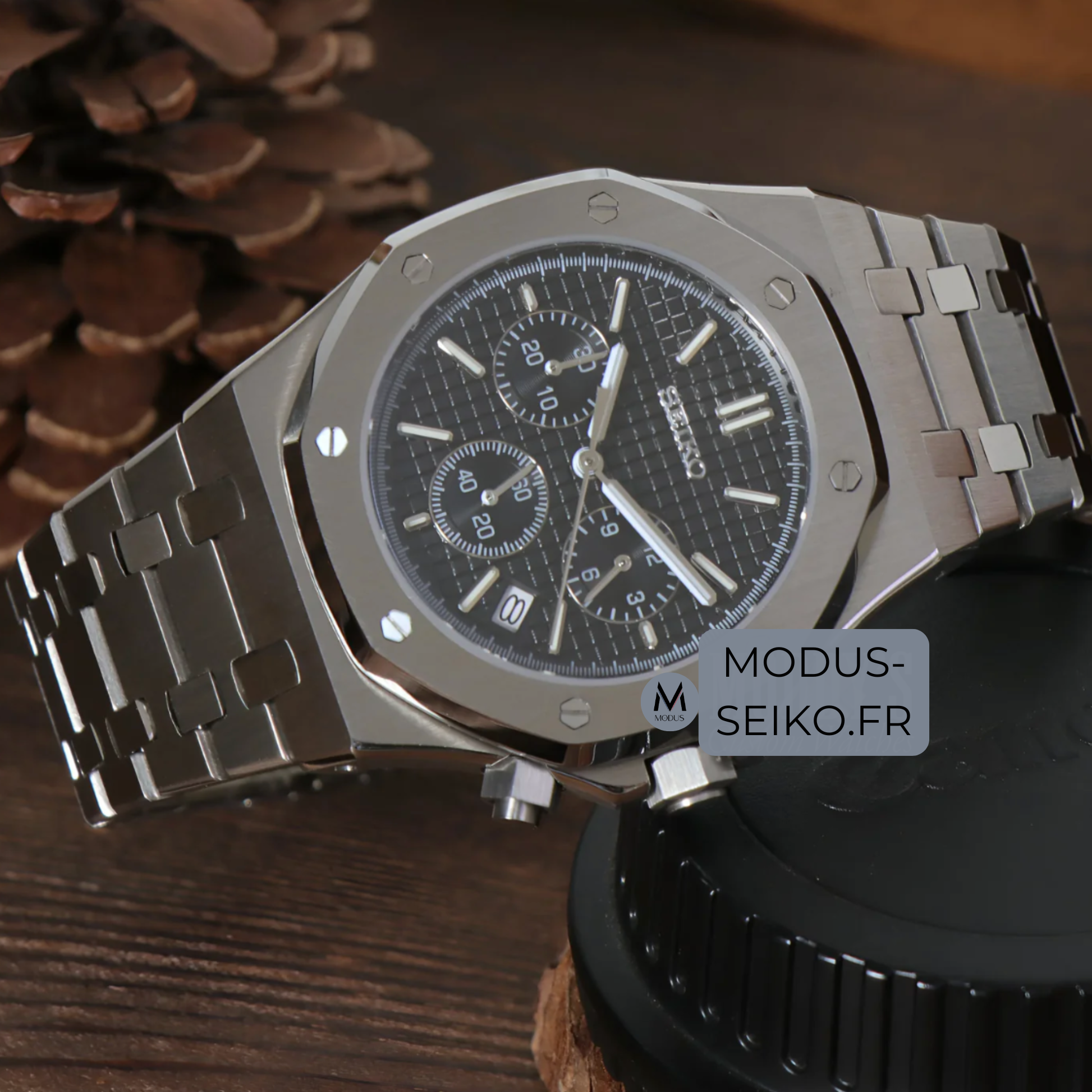 SEIKO MOD ROYAL OAK | CHRONOS BLACK
