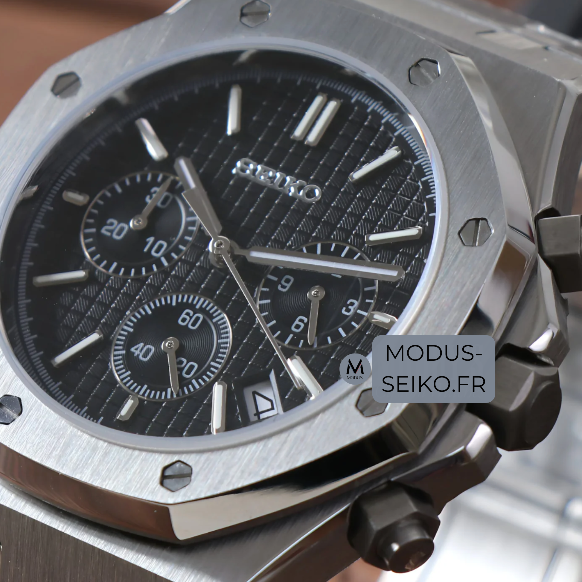 SEIKO MOD ROYAL OAK | CHRONOS BLACK