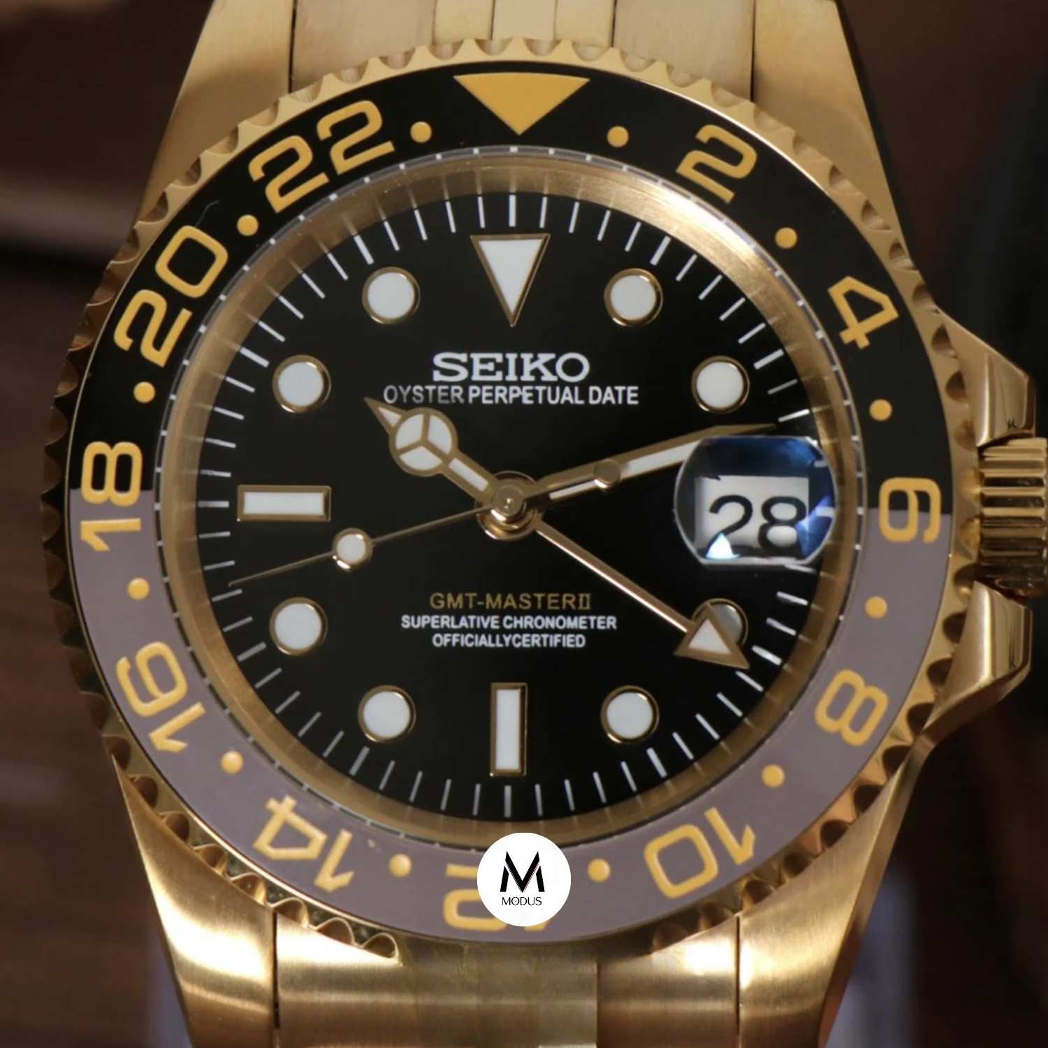 SEIKO MOD GMT | BRUCE WAYNE GOLD