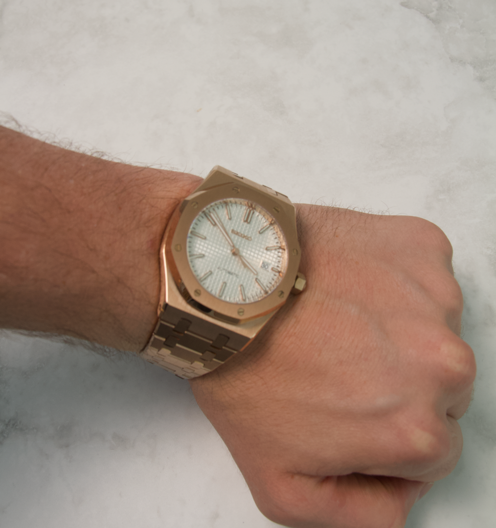 SEIKO MOD ROYAL OAK | WHITE ROSE GOLD