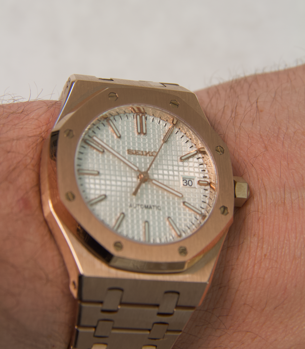 SEIKO MOD ROYAL OAK | WHITE ROSE GOLD