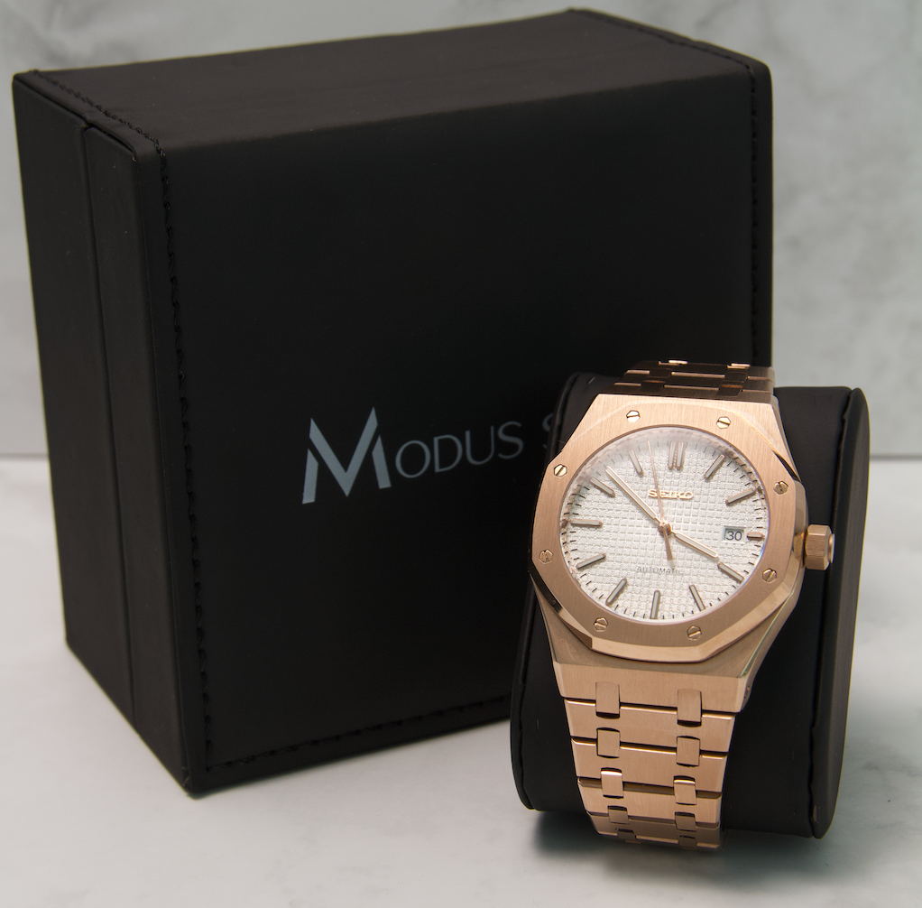 SEIKO MOD ROYAL OAK | WHITE ROSE GOLD