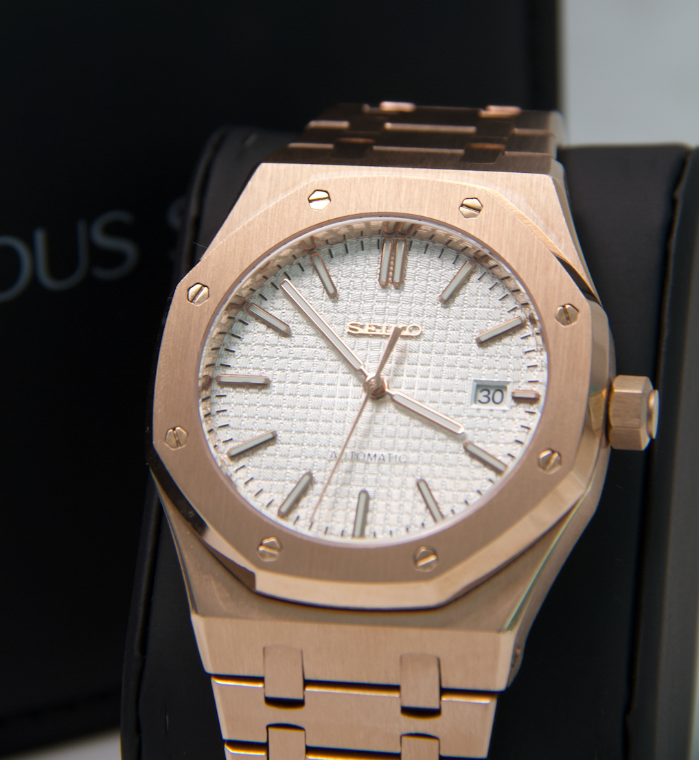 SEIKO MOD ROYAL OAK | WHITE ROSE GOLD