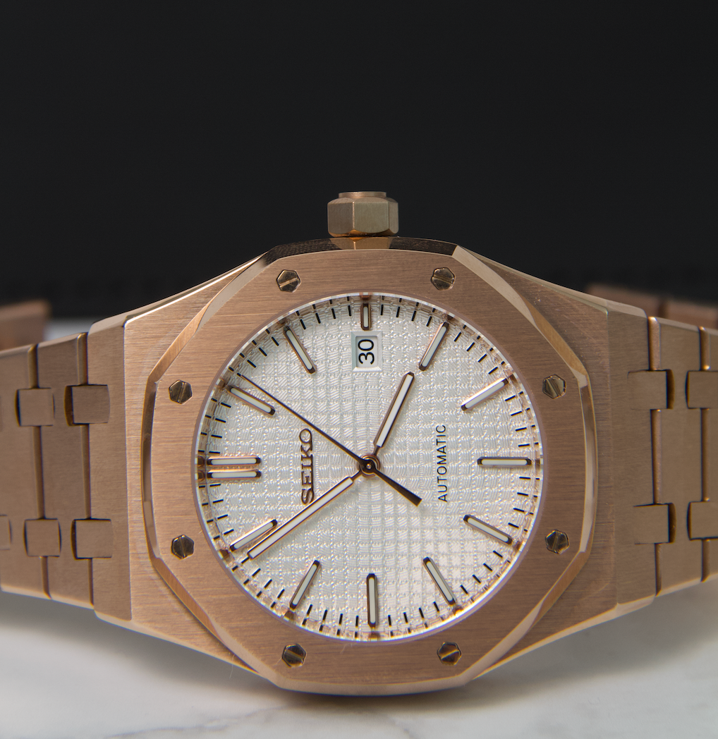 SEIKO MOD ROYAL OAK | WHITE ROSE GOLD